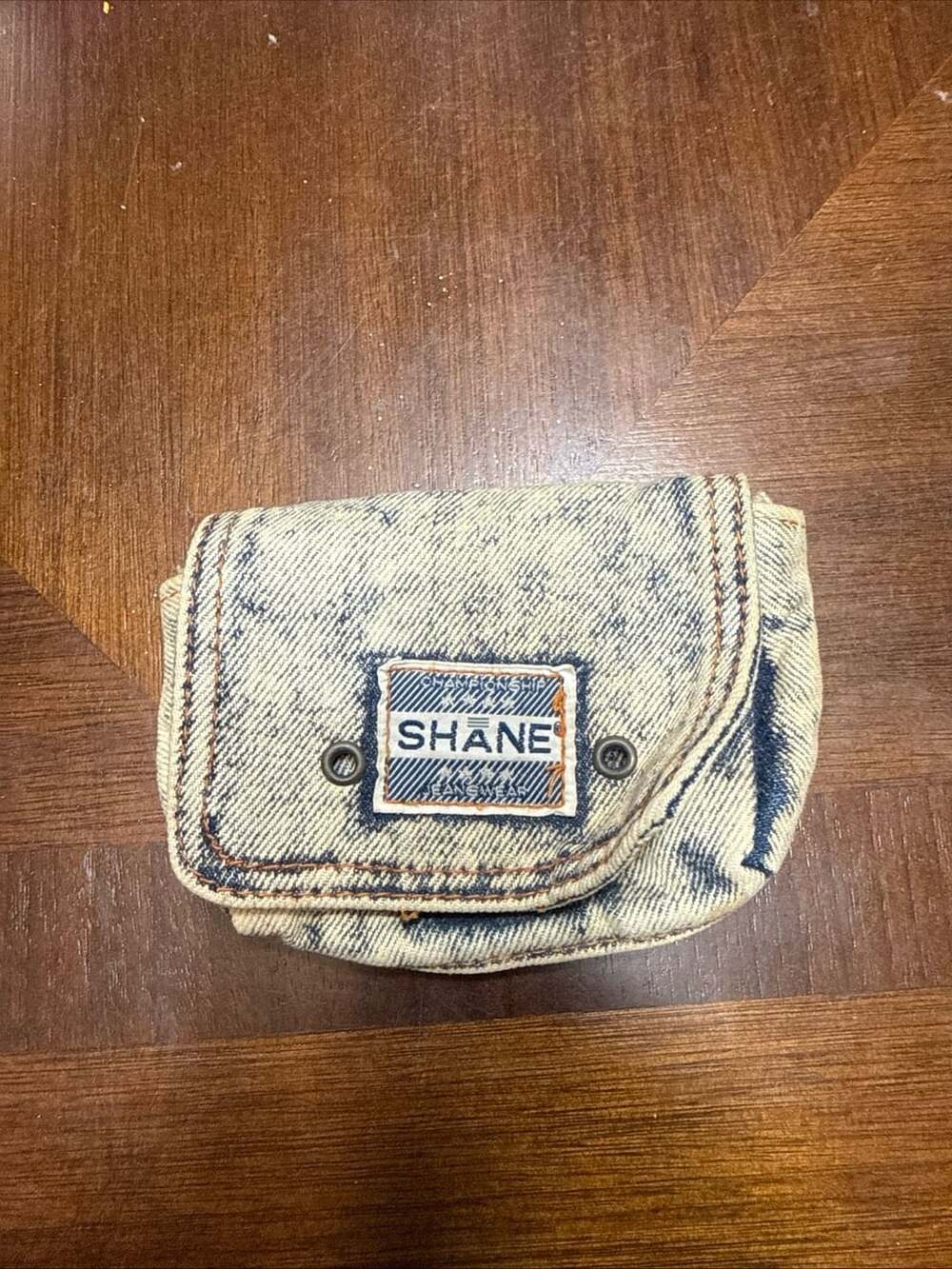 Shane Acid Wash Denim Pouch Wallet